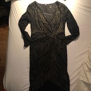 Black dress with gold detail